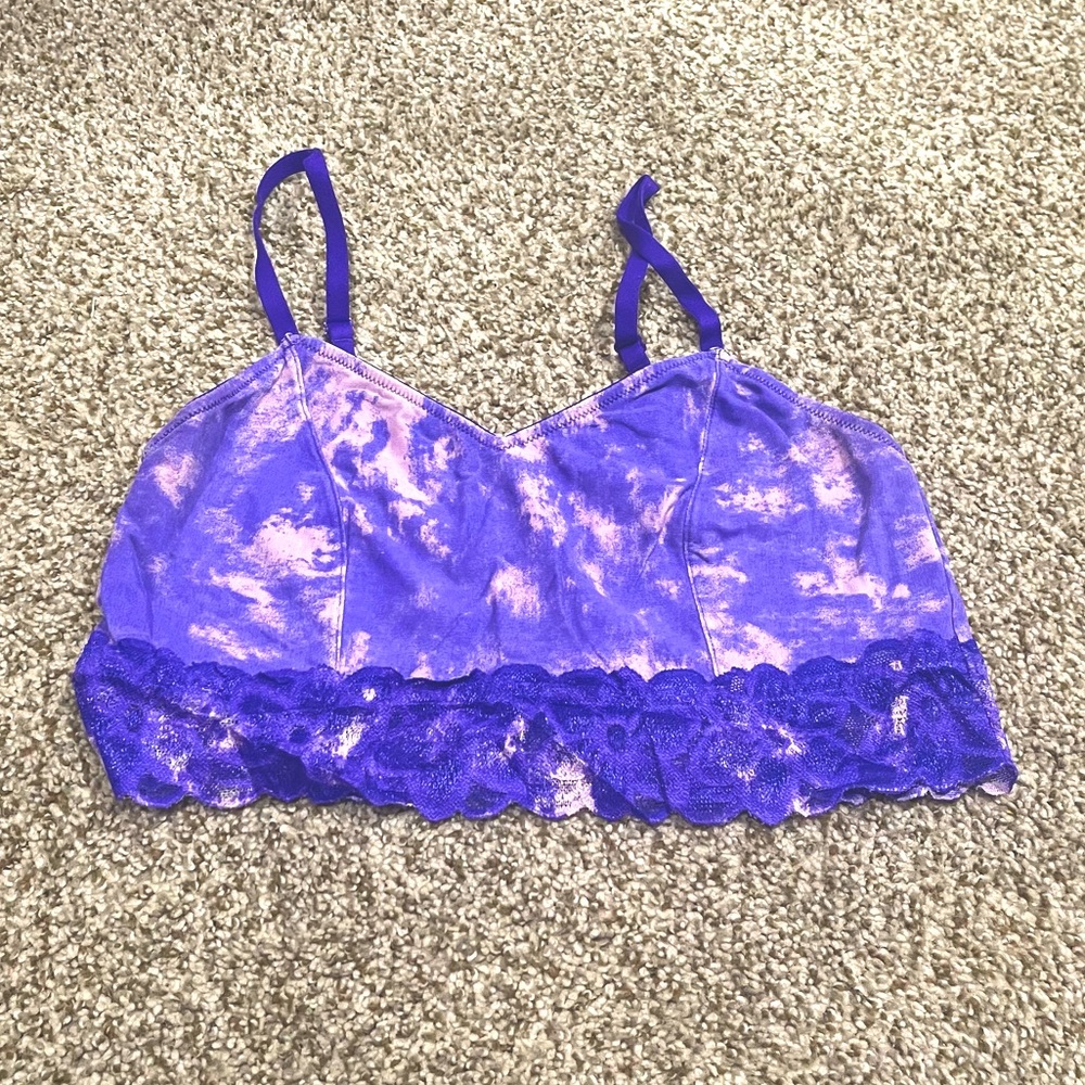 Tie dye lace bralette
